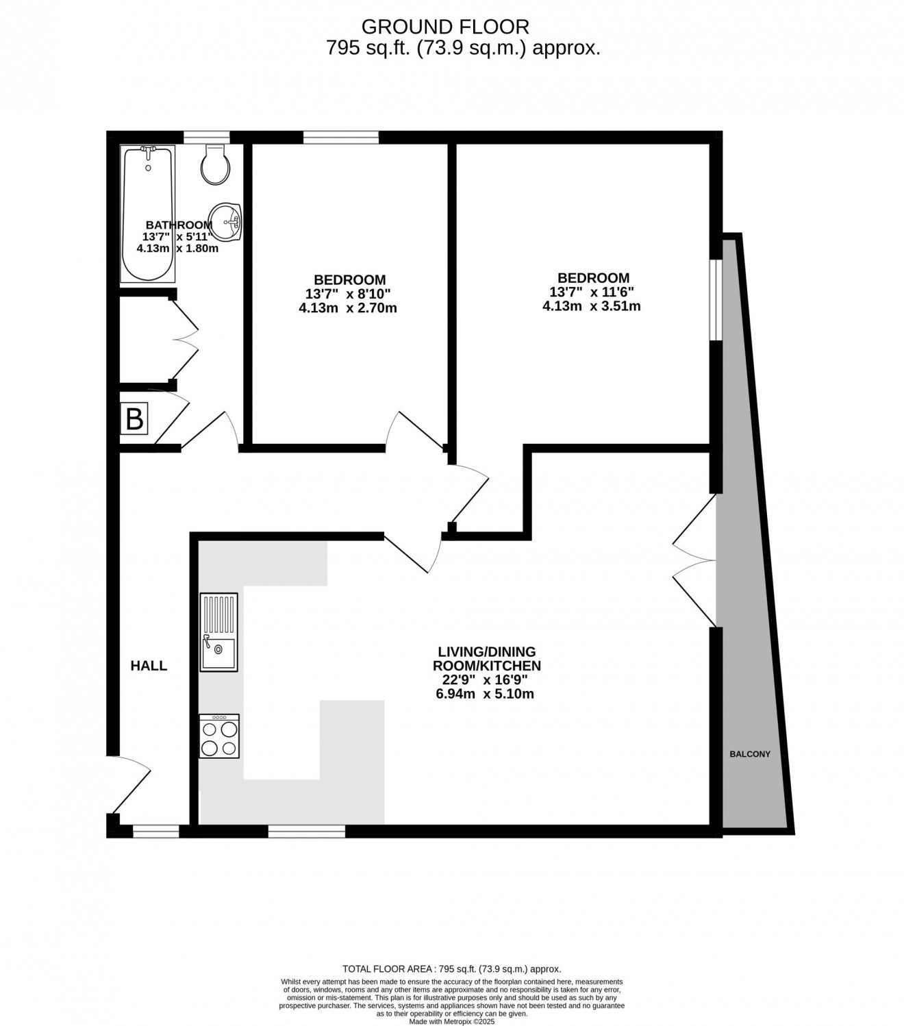 Floorplan for Hillside Road, Falmouth, TR11