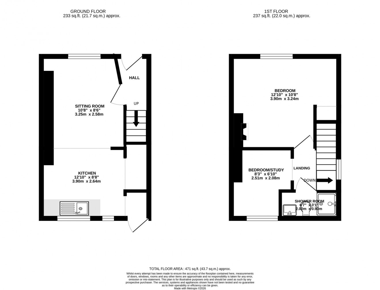 Floorplan for Fish Strand Hill, Falmouth, TR11