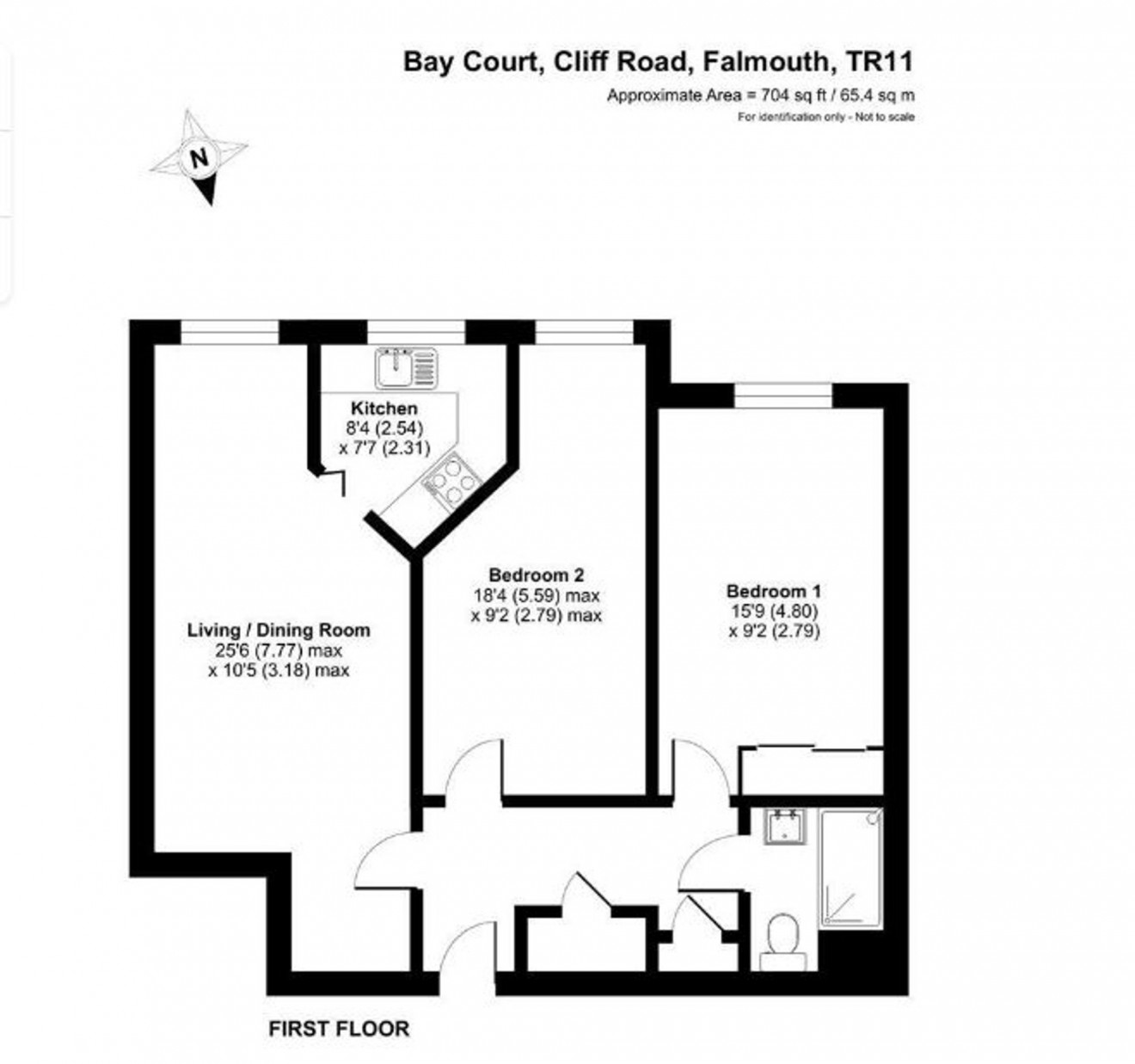 Floorplan for Cliff Road, Bay Court Cliff Road, TR11