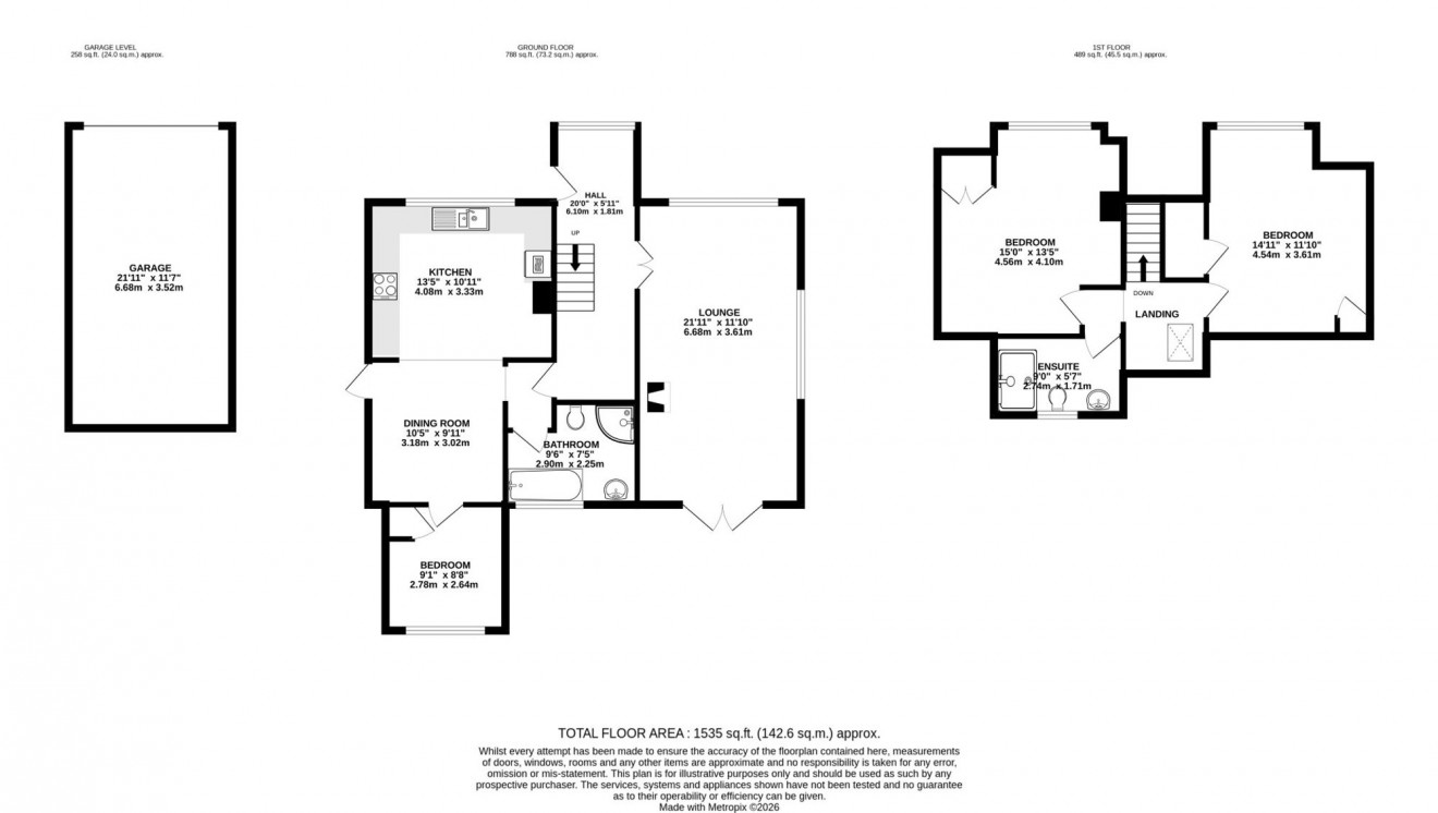 Floorplan for Tredova Crescent, Falmouth, TR11