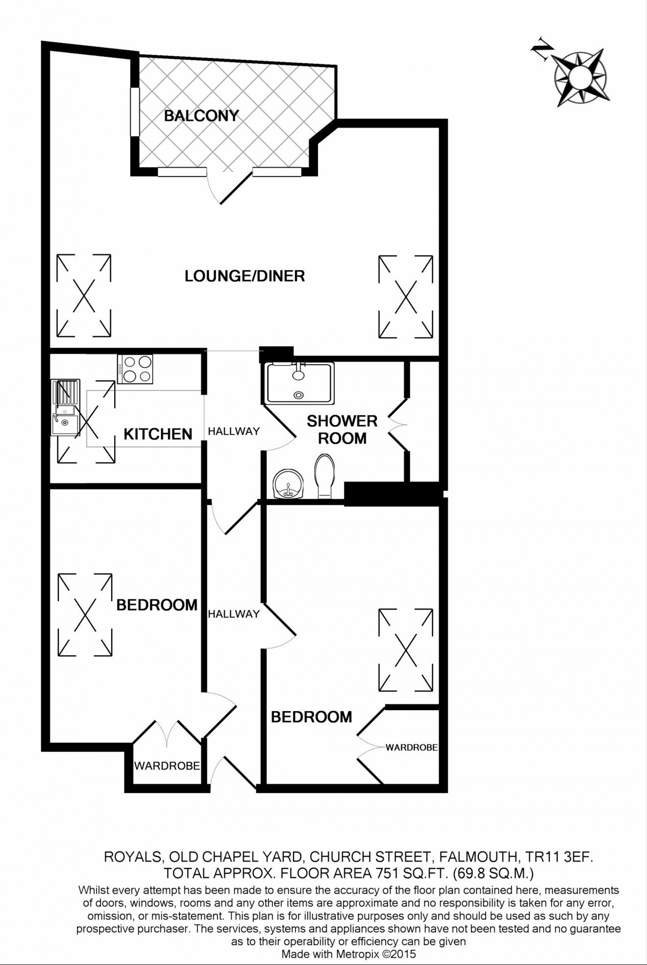 Floorplan for Church Street, Old Chapel Yard Church Street, TR11