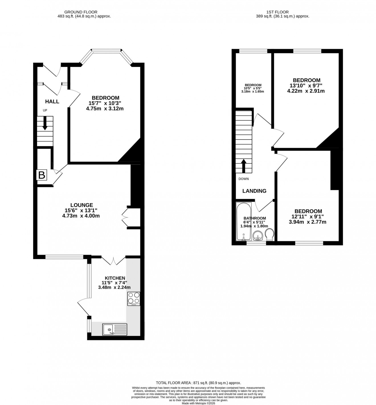 Floorplan for Waterloo Road, Falmouth, TR11