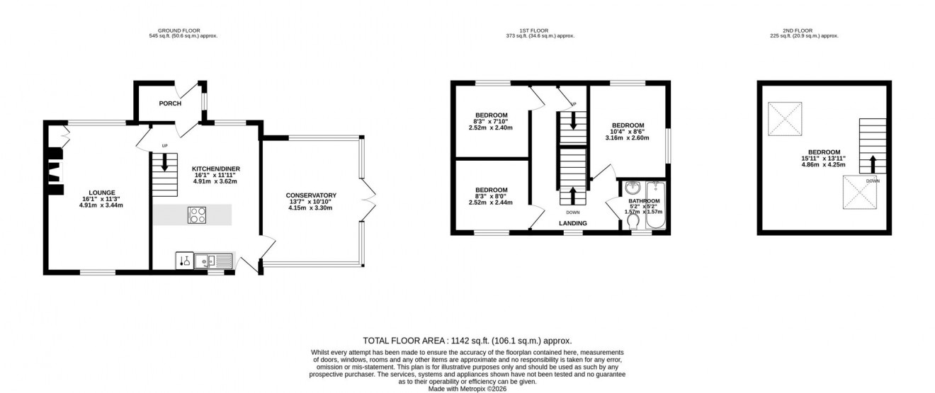 Floorplan for Tresillian Road, Falmouth, TR11