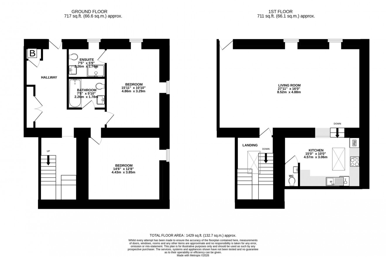 Floorplan for Lower Treluswell, Penryn, TR10