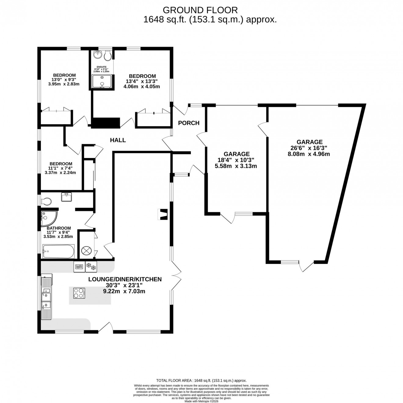 Floorplan for Salt Box Close, Mylor Bridge, TR11