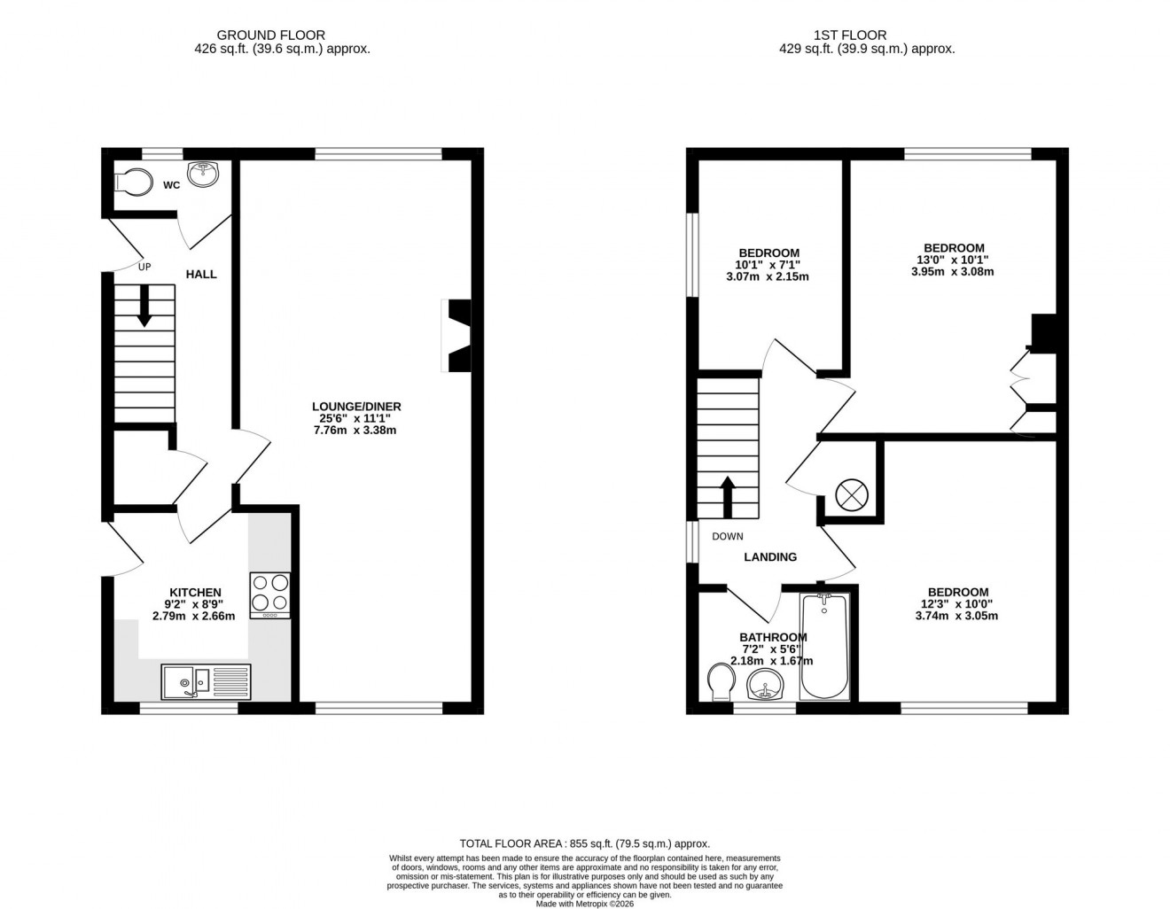 Floorplan for Boscundle Avenue, Falmouth, TR11