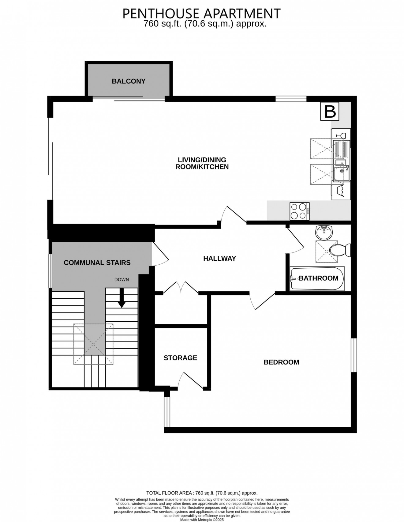 Floorplan for 3 Rosehill Place, 66 Melvill Road, TR11