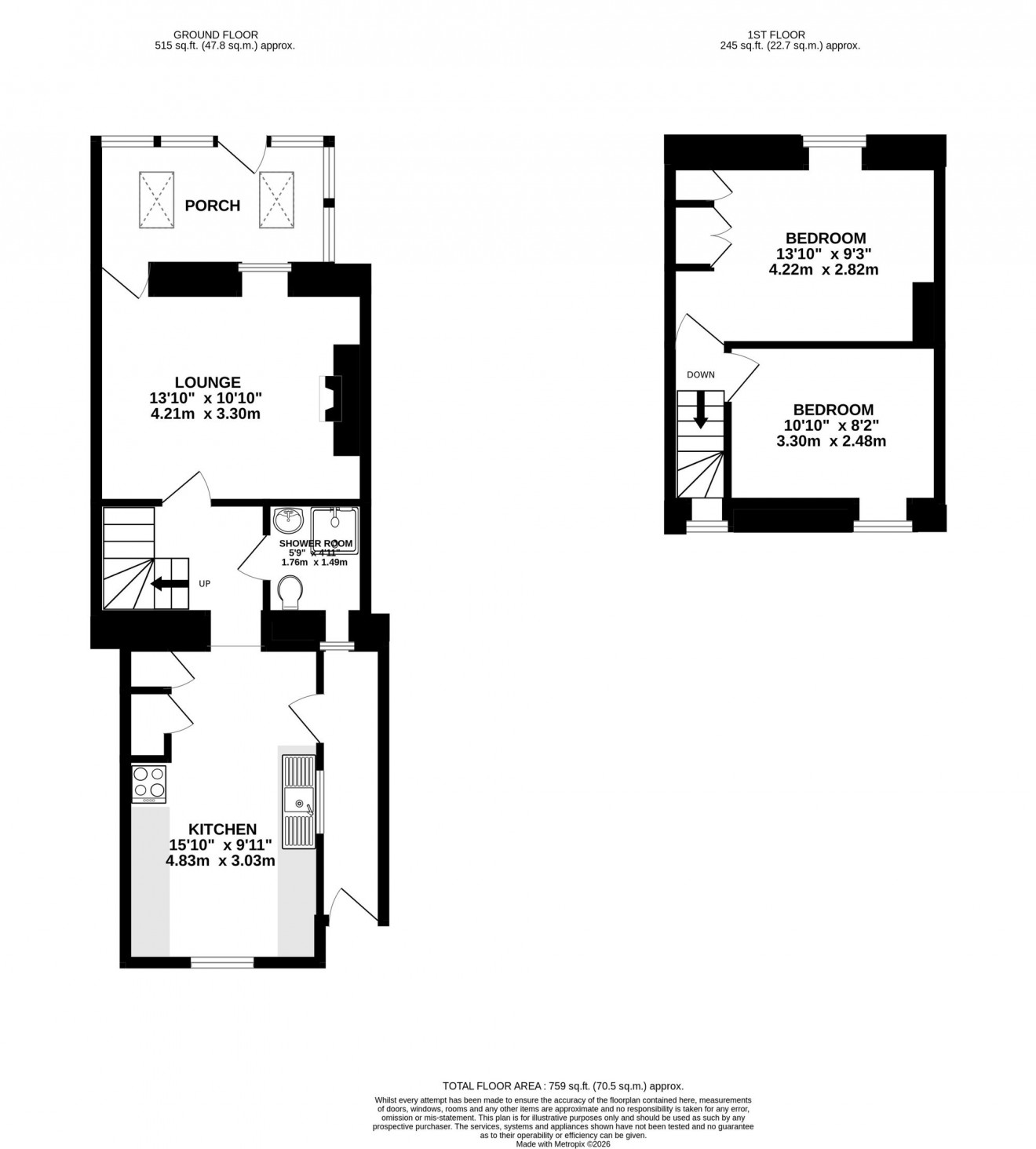 Floorplan for Trenoweth, Mabe Burnthouse, TR10