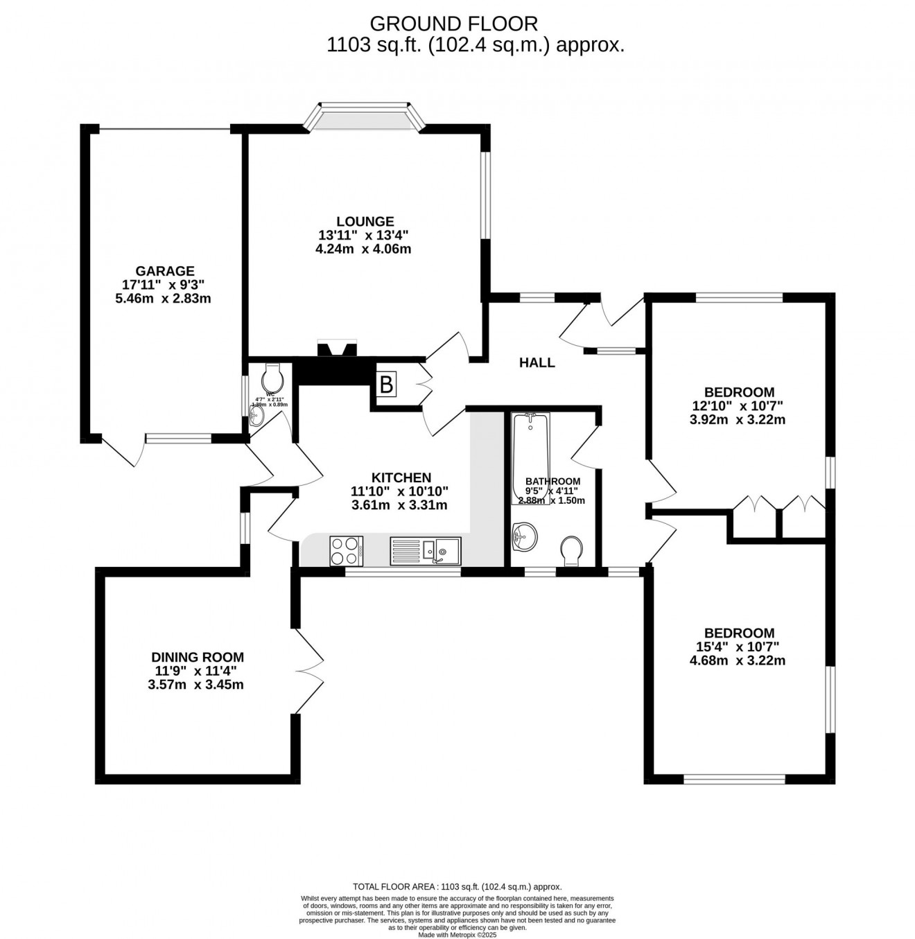 Floorplan for Tredova Crescent, Falmouth, TR11