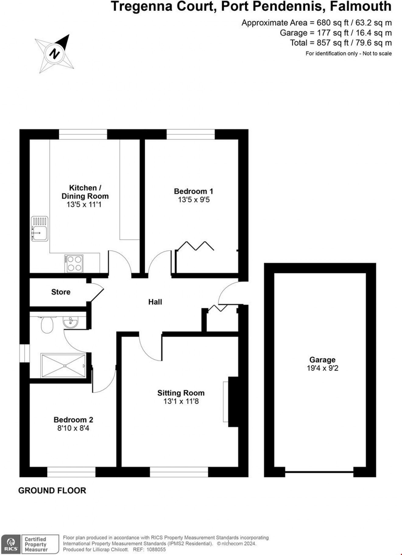 Floorplan for Tregenna Court, Port Pendennis, TR11