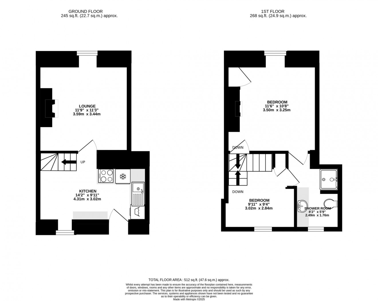 Floorplan for New Row, Mylor Bridge, TR11