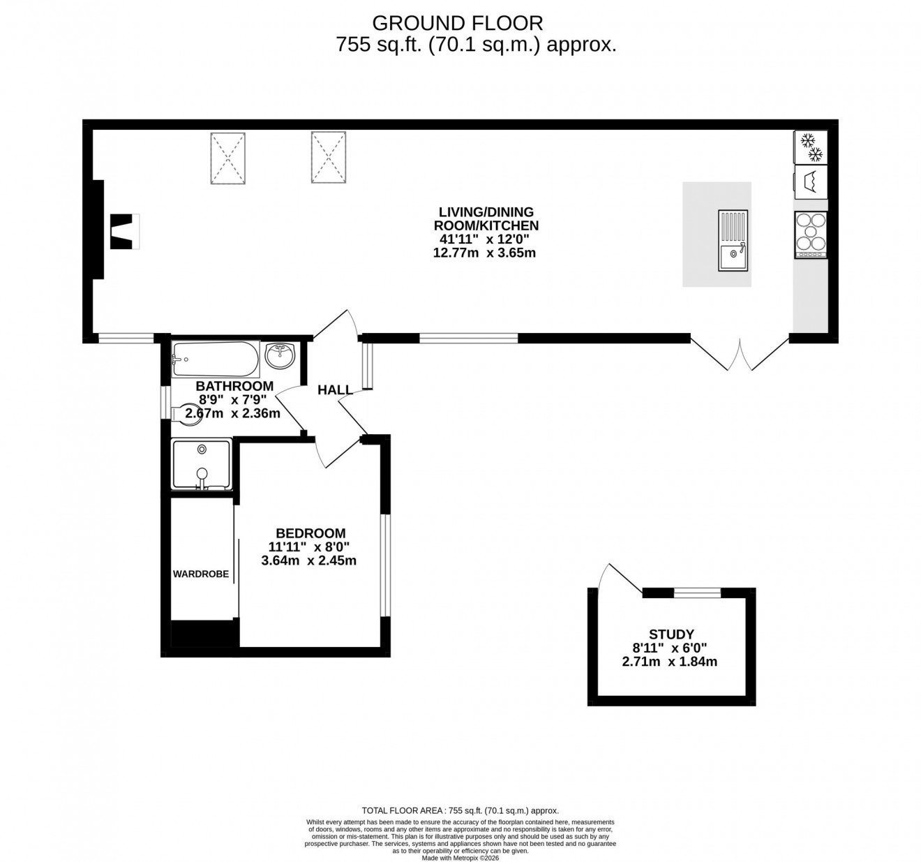 Floorplan for Stratton Place, Falmouth, TR11