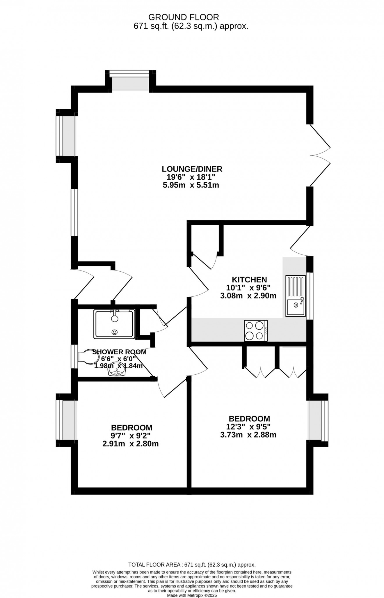 Floorplan for Cosawes Park Homes, Perranarworthal, TR3