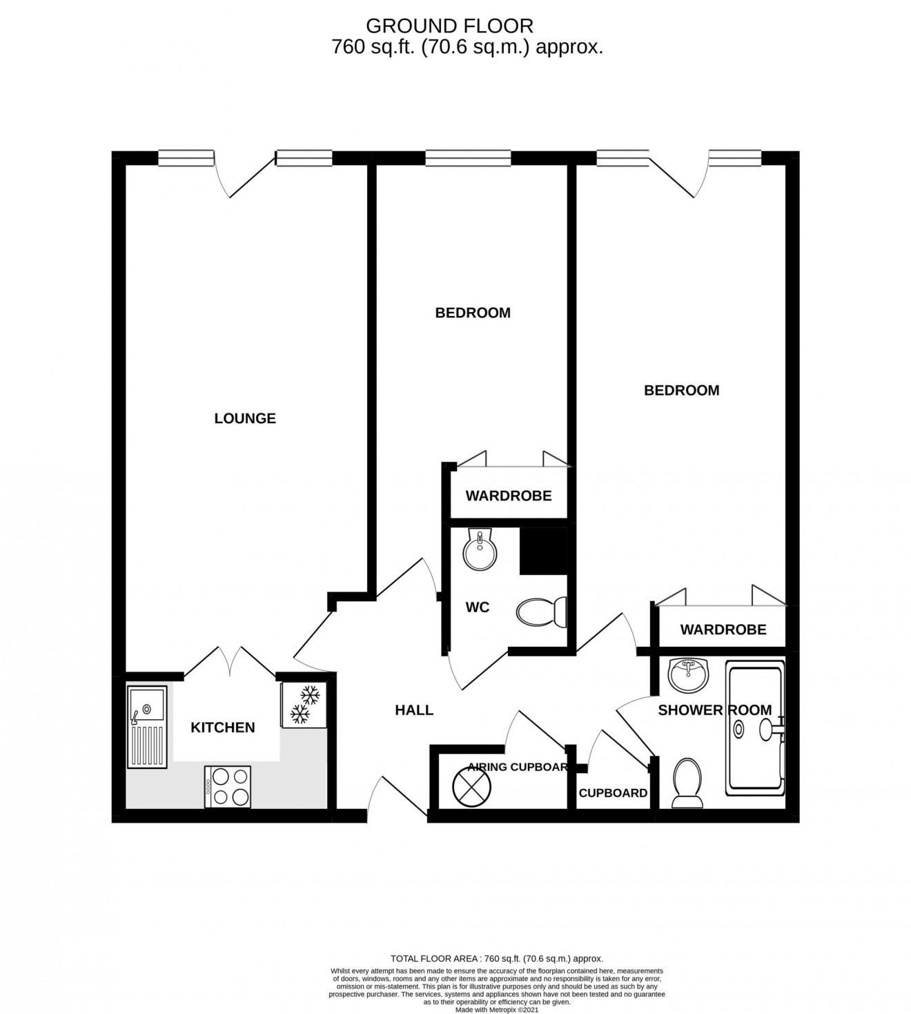 Floorplan for Cliff Road, Bay Court Cliff Road, TR11