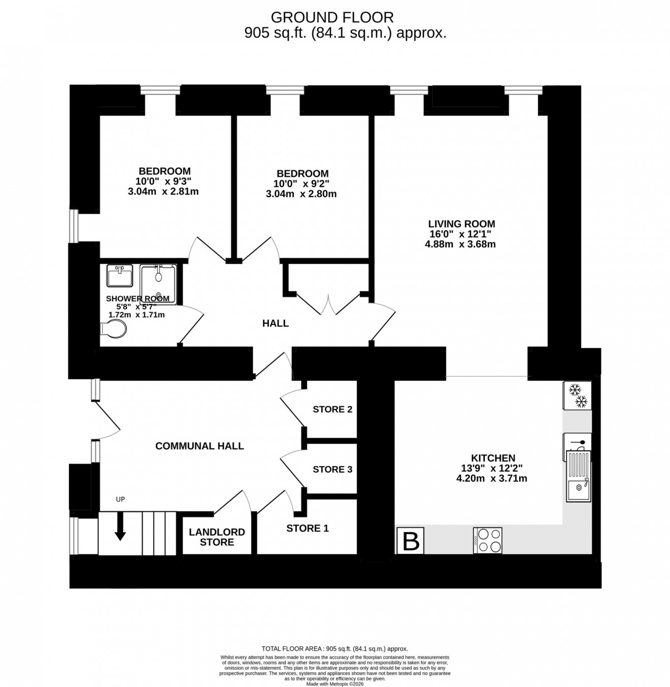 Floorplan for Lower Treluswell, Penryn, TR10