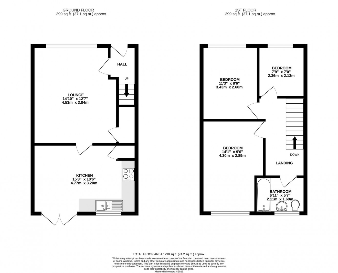 Floorplan for Pengarth Rise, Falmouth, TR11