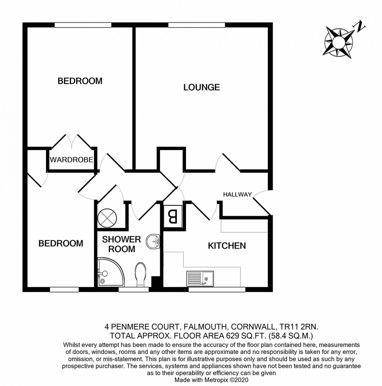 Floorplan for Penmere Court, Falmouth, TR11