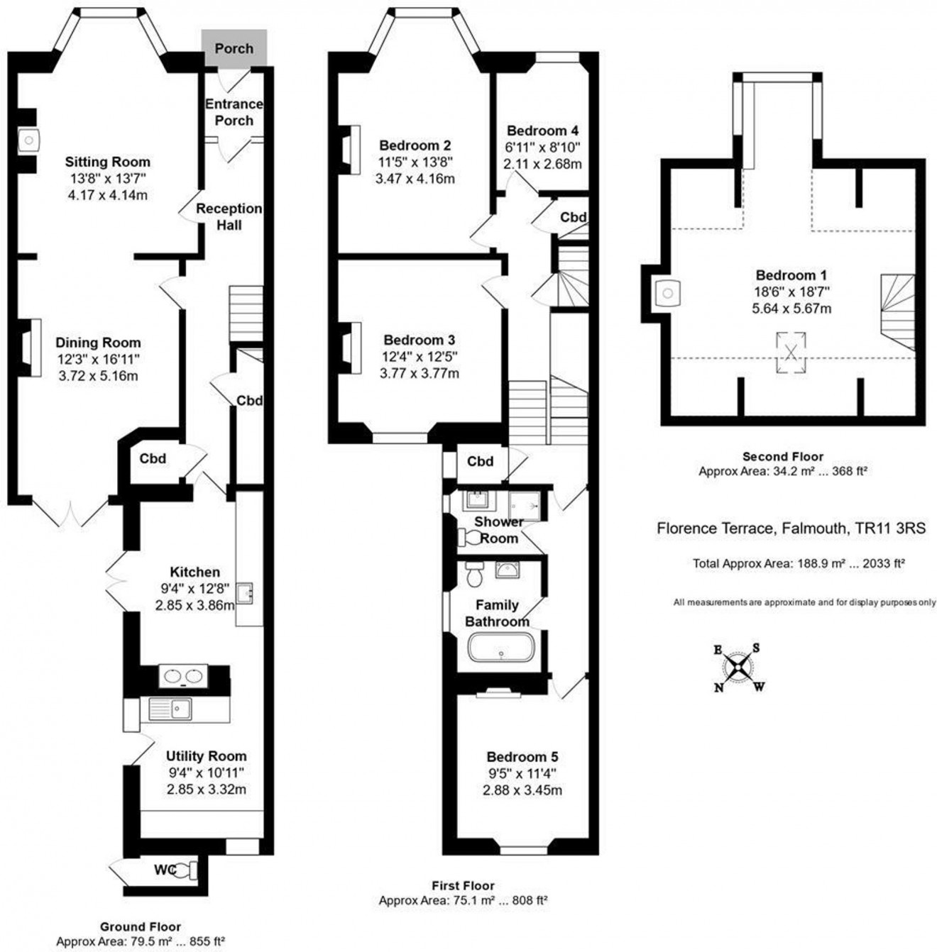 Floorplan for Florence Terrace, Falmouth, TR11
