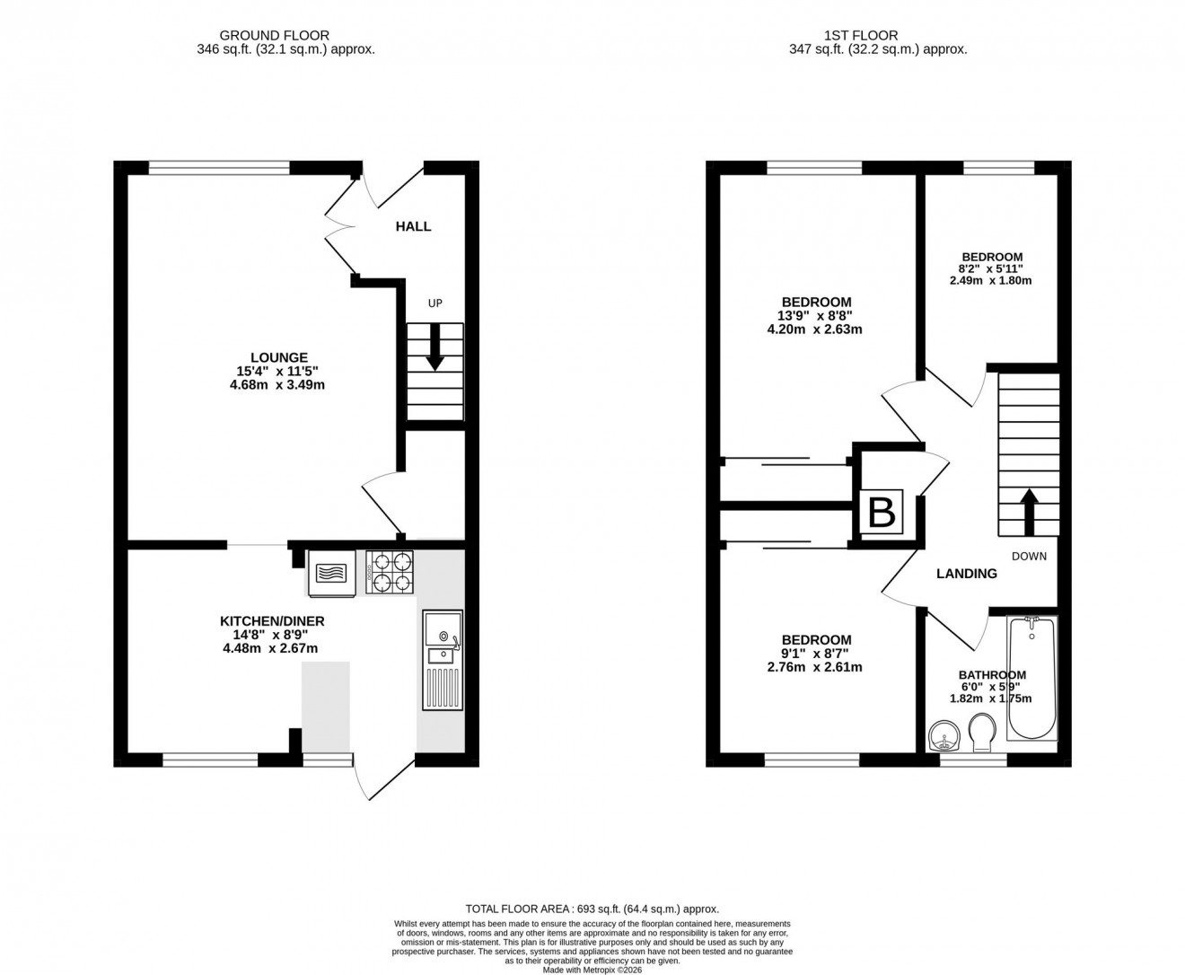 Floorplan for Longfield, Falmouth, TR11