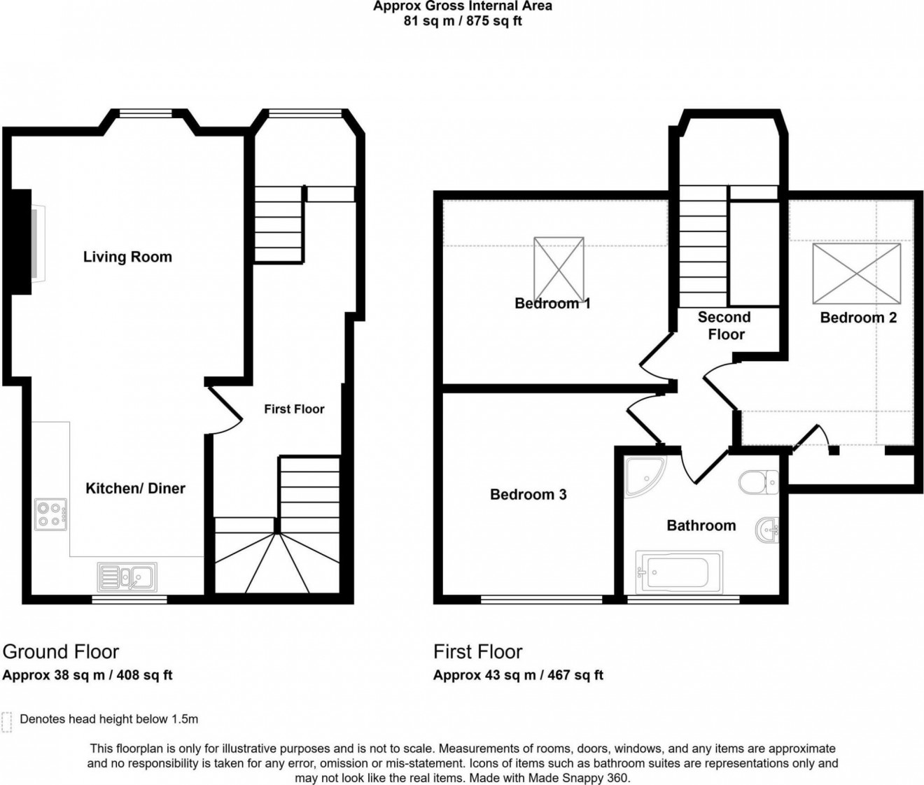 Floorplan for Kimberley Park Road, Falmouth, TR11