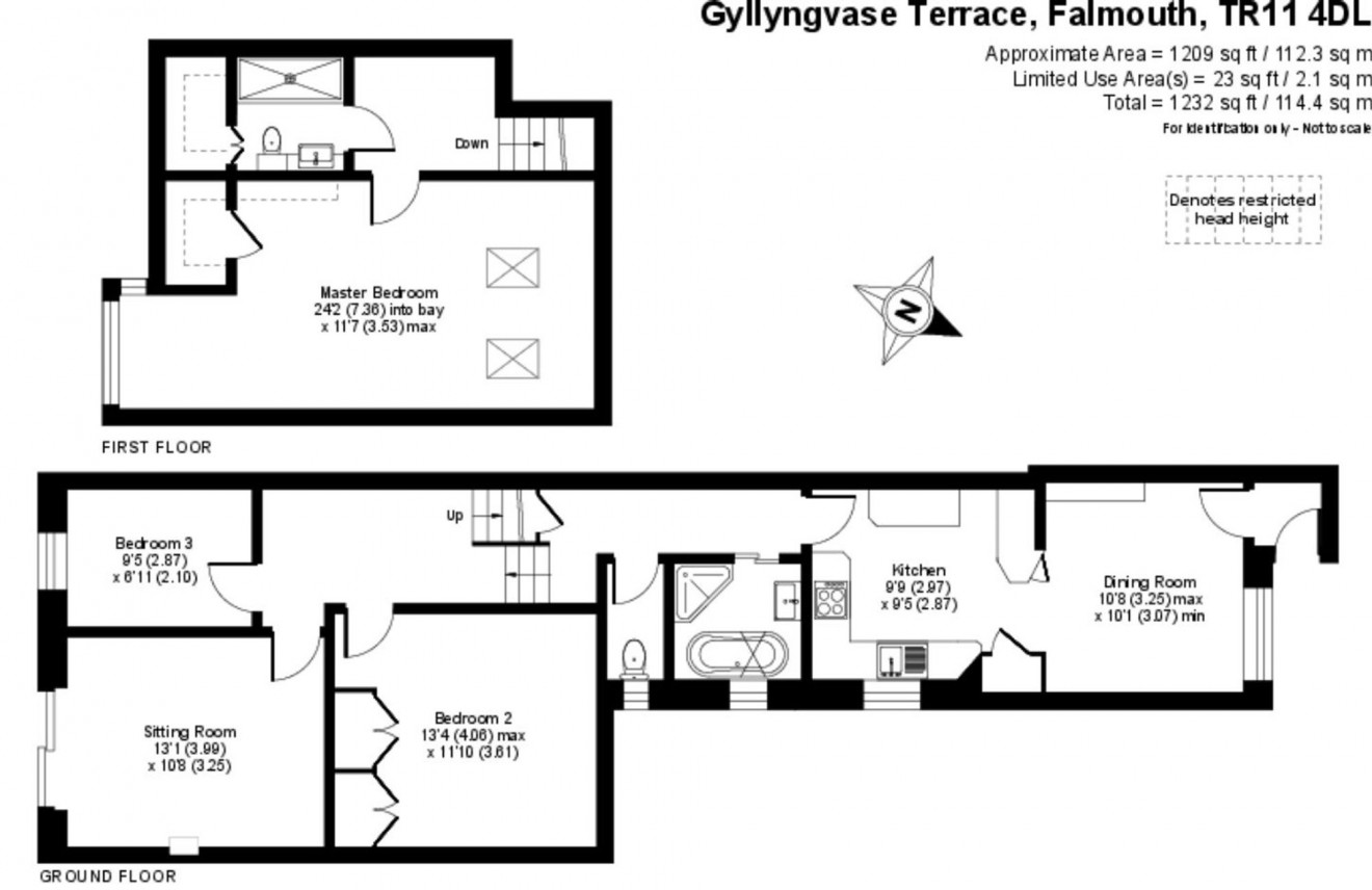Floorplan for Gyllyngvase Terrace, Falmouth, TR11