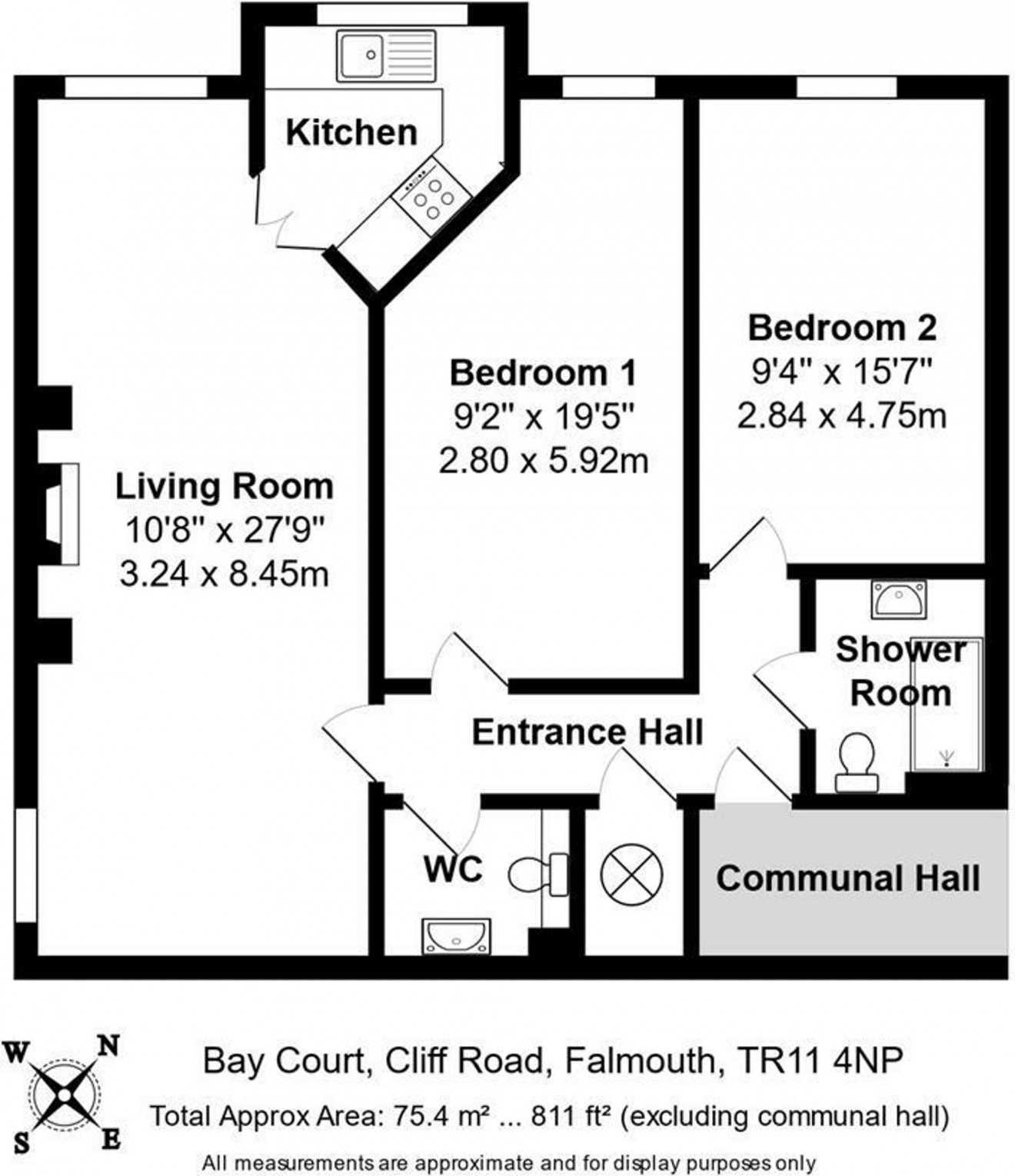 Floorplan for Cliff Road, Bay Court Cliff Road, TR11