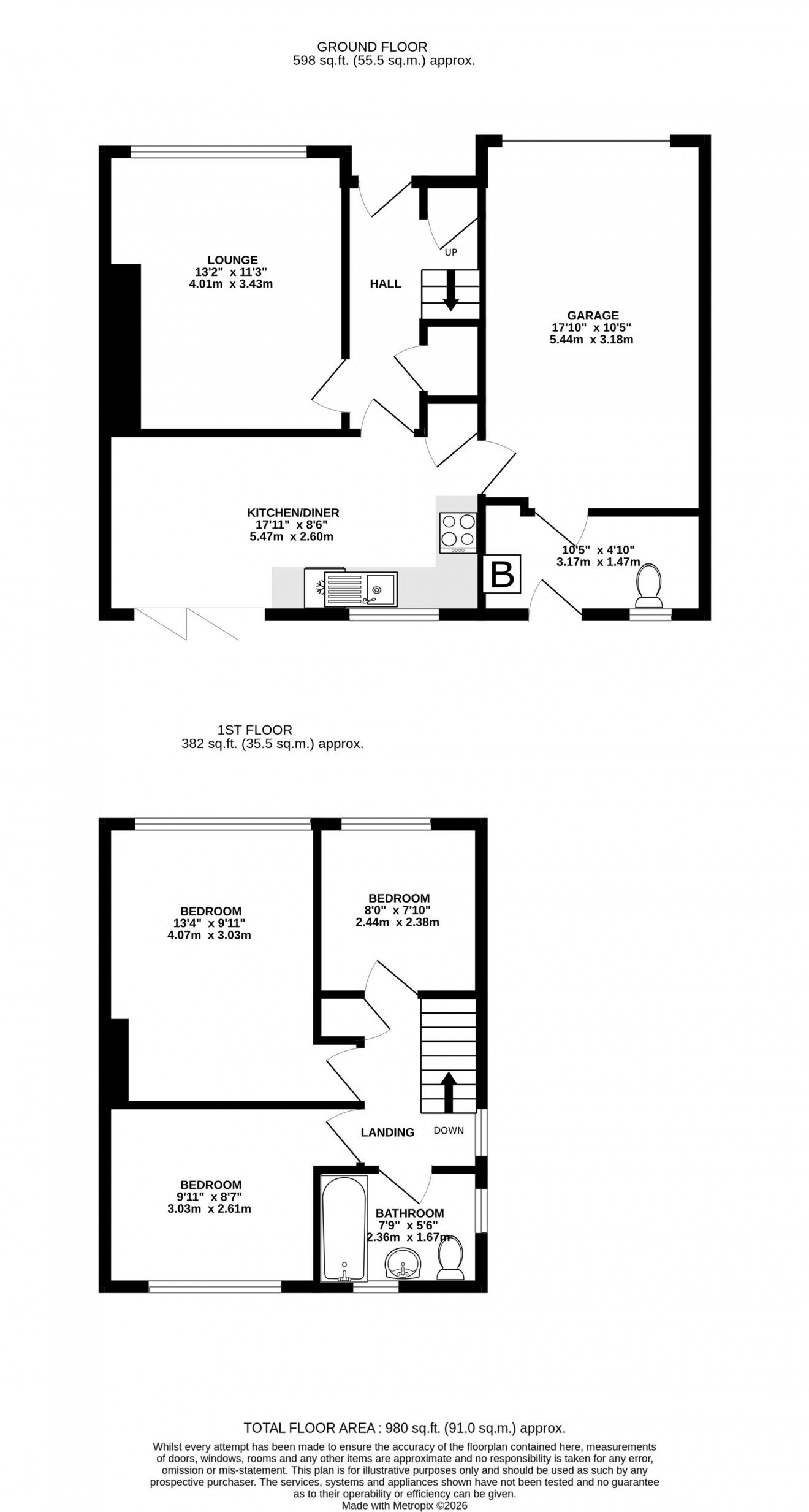 Floorplan for Bosmeor Close, Falmouth, TR11