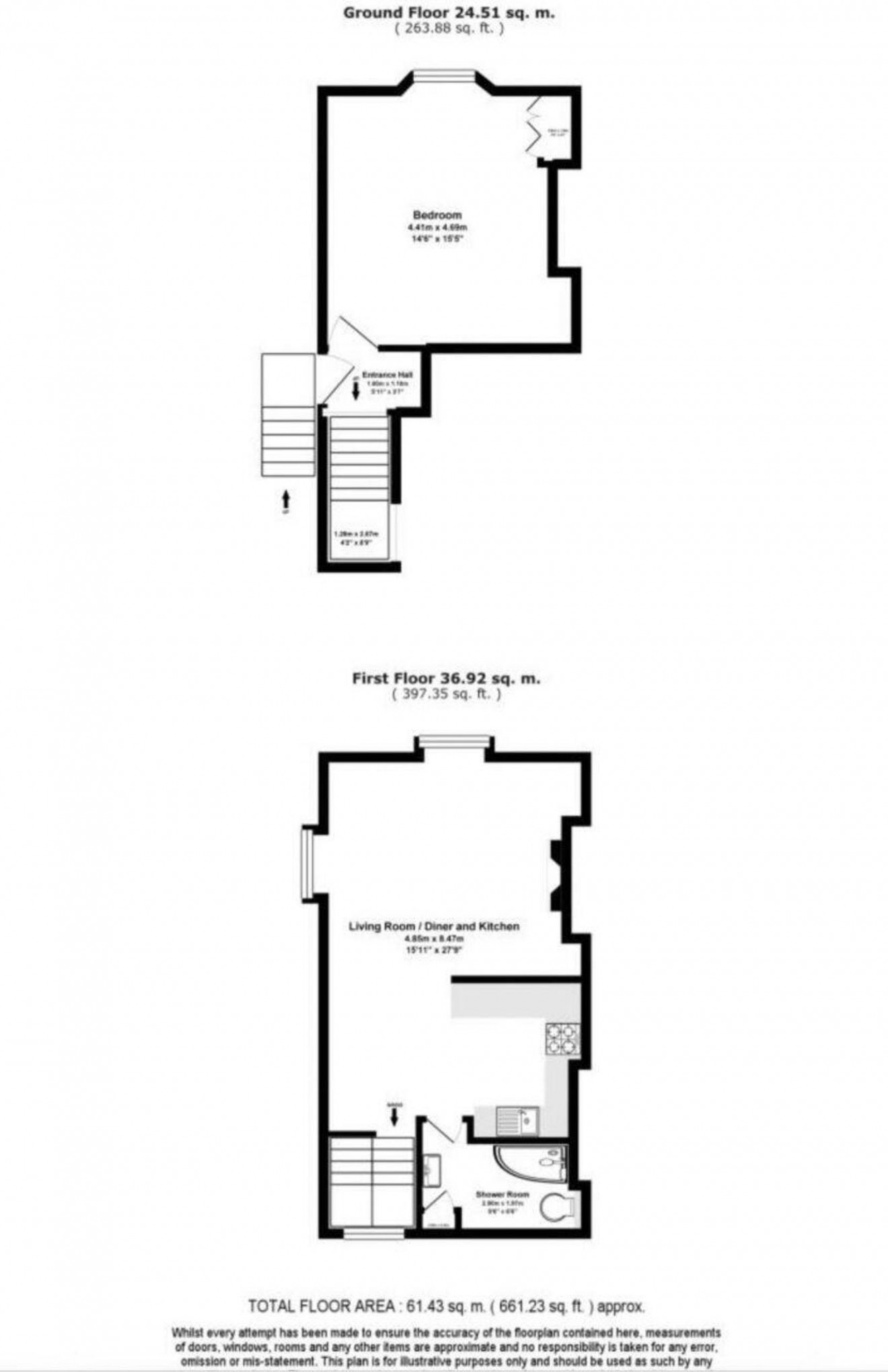 Floorplan for Wellington Terrace, Falmouth, TR11