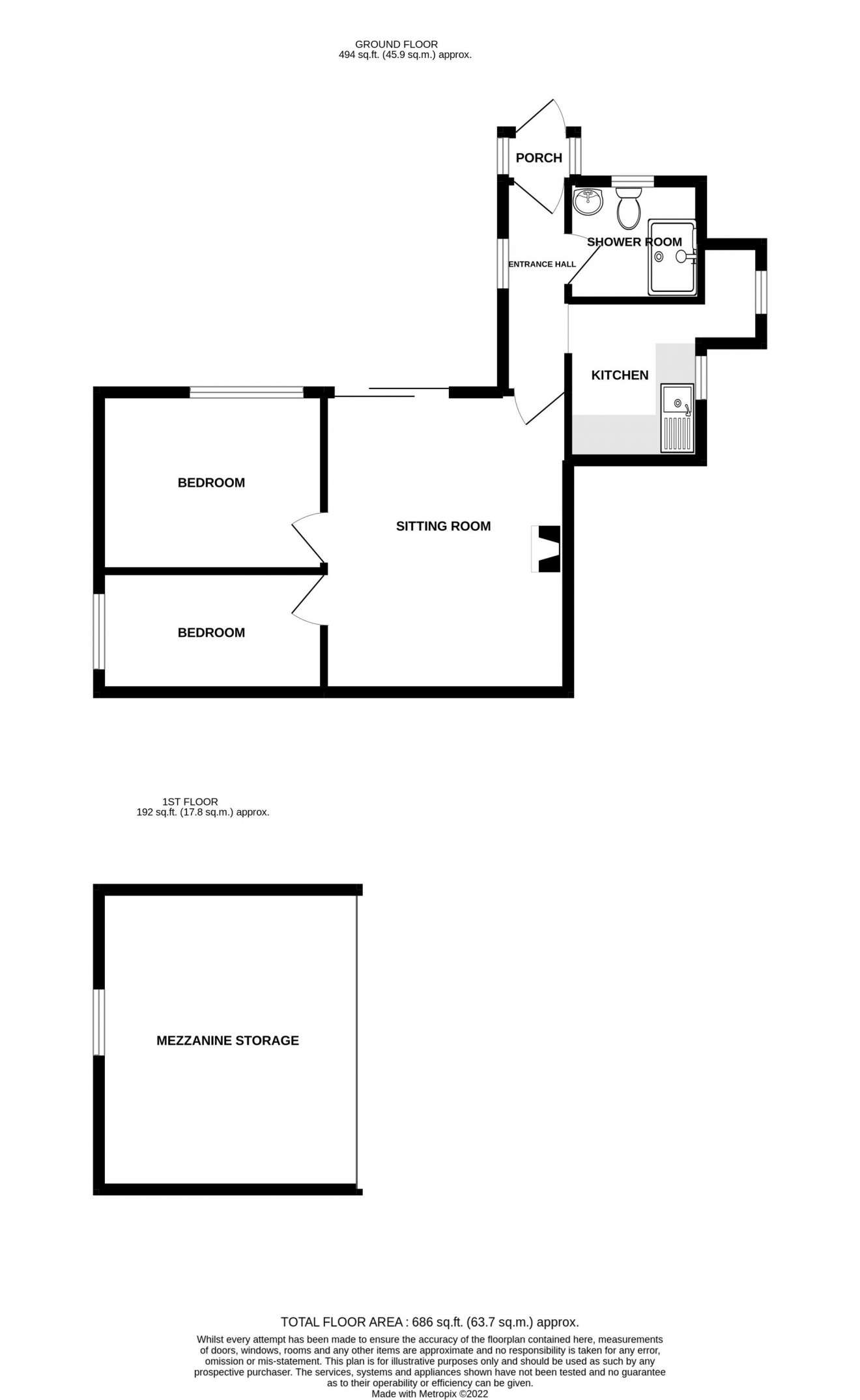 Floorplan for The Nurseries, Falmouth, TR11