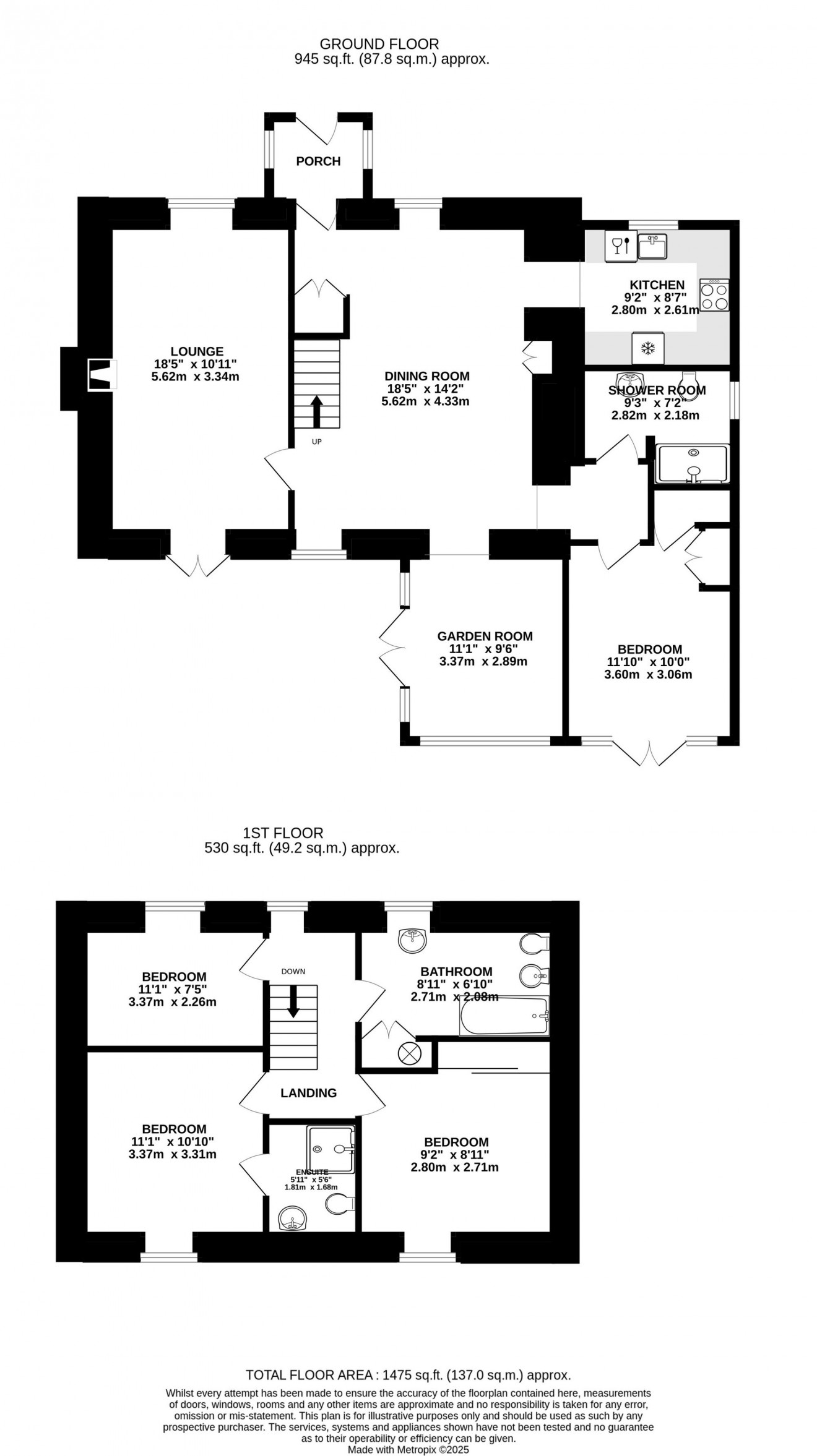 Floorplan for 1 Clinton Road, Constantine, TR11