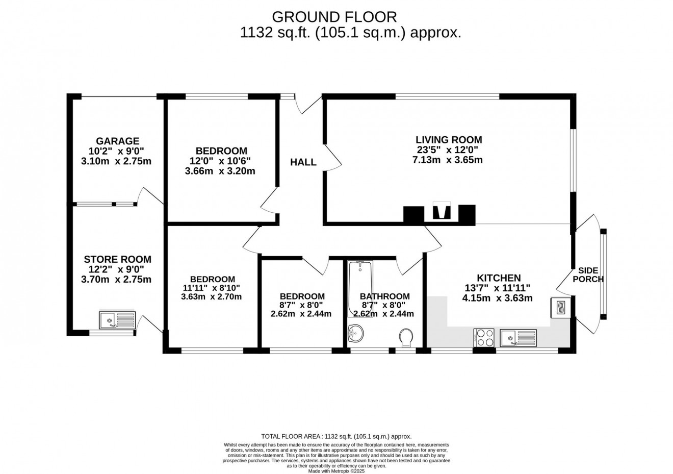 Floorplan for Woodland Avenue, Penryn, TR10