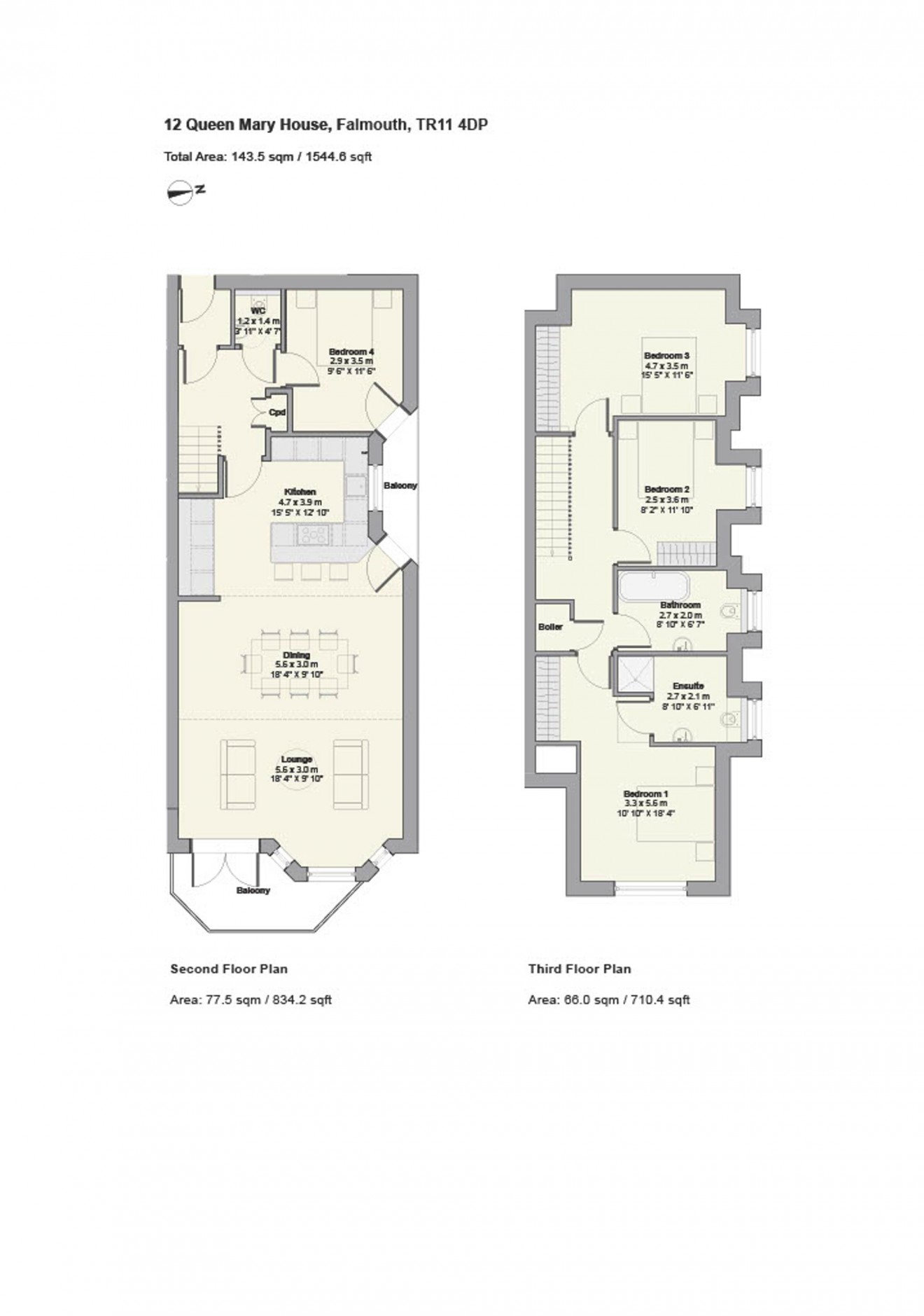 Floorplan for Queen Mary Road, Falmouth, TR11