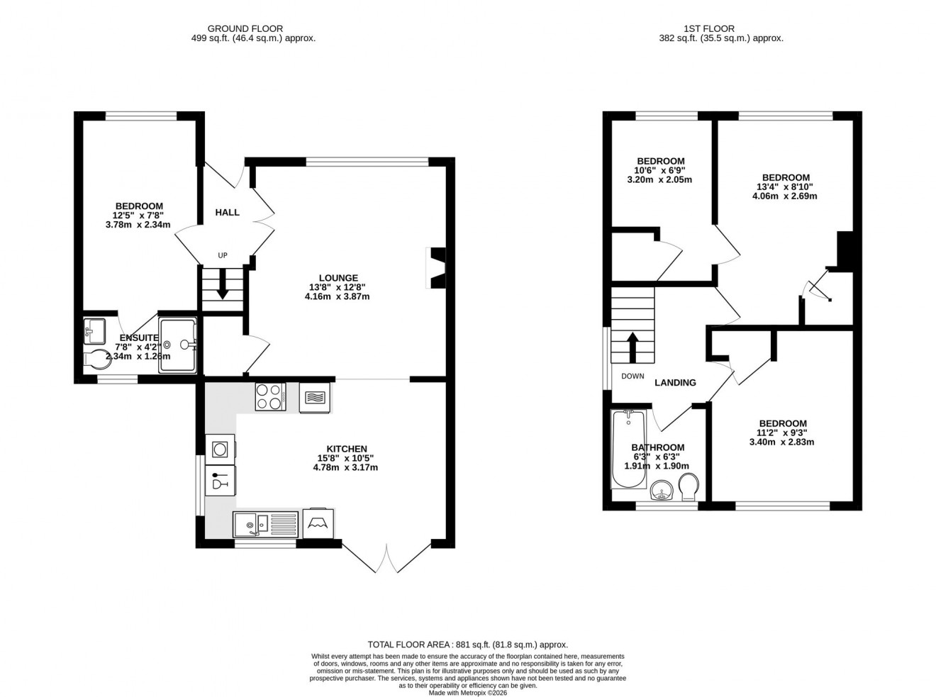 Floorplan for Penarrow Close, Falmouth, TR11