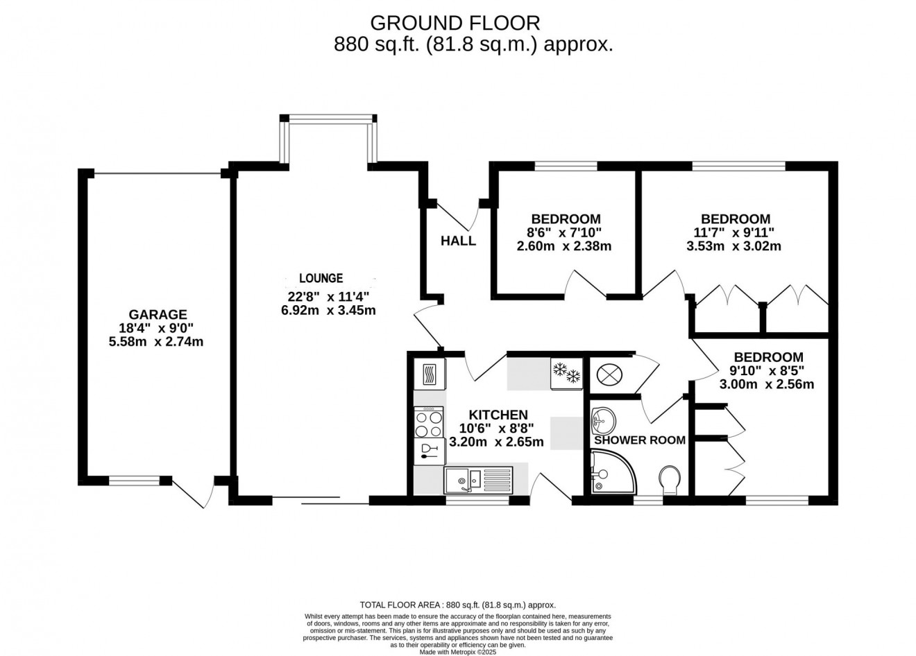 Floorplan for Trevoney, Budock Water, TR11