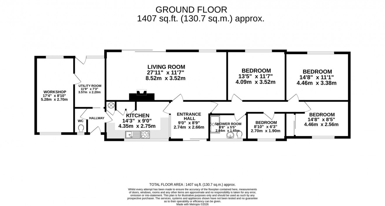 Floorplan for Roscarrack Close, Falmouth, TR11