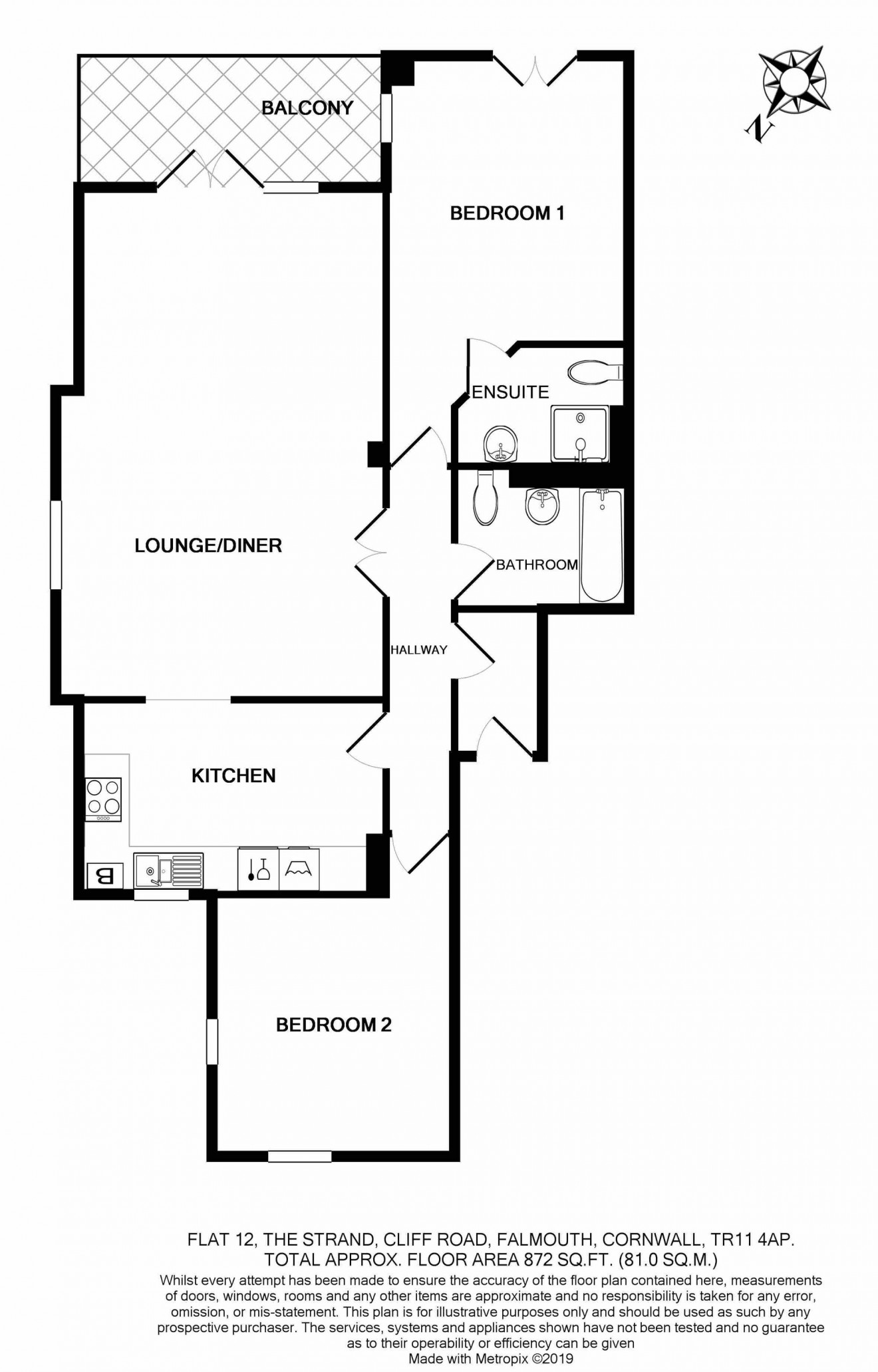 Floorplan for Cliff Road, The Strand Cliff Road, TR11