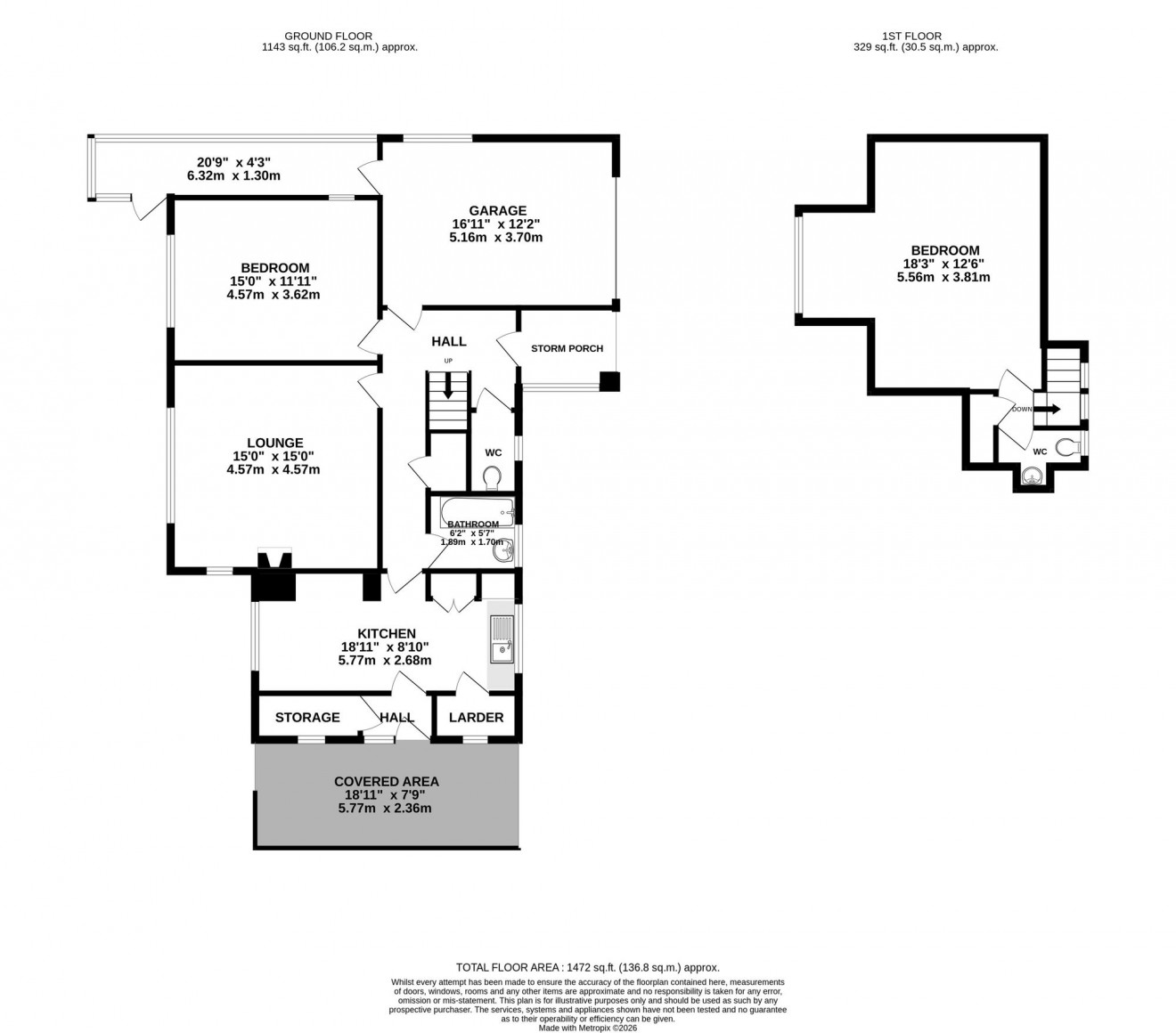 Floorplan for Tredova Crescent, Falmouth, TR11