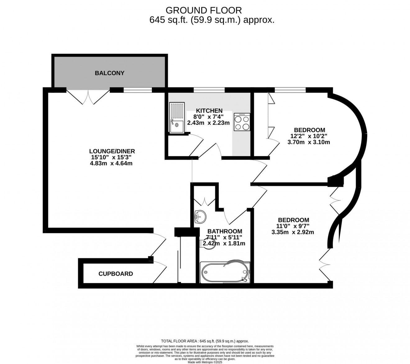 Floorplan for Janes Court, The Packet Quays, TR11